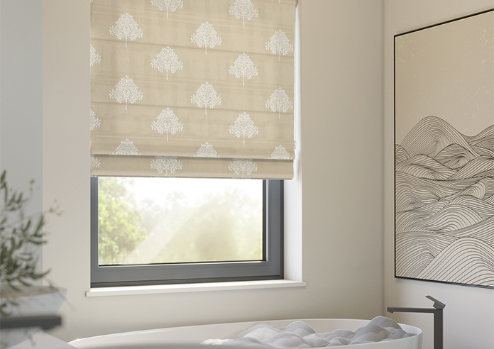 William Morris Marigold Tree Embroidery, Chalk - Roman Blind - Image 5